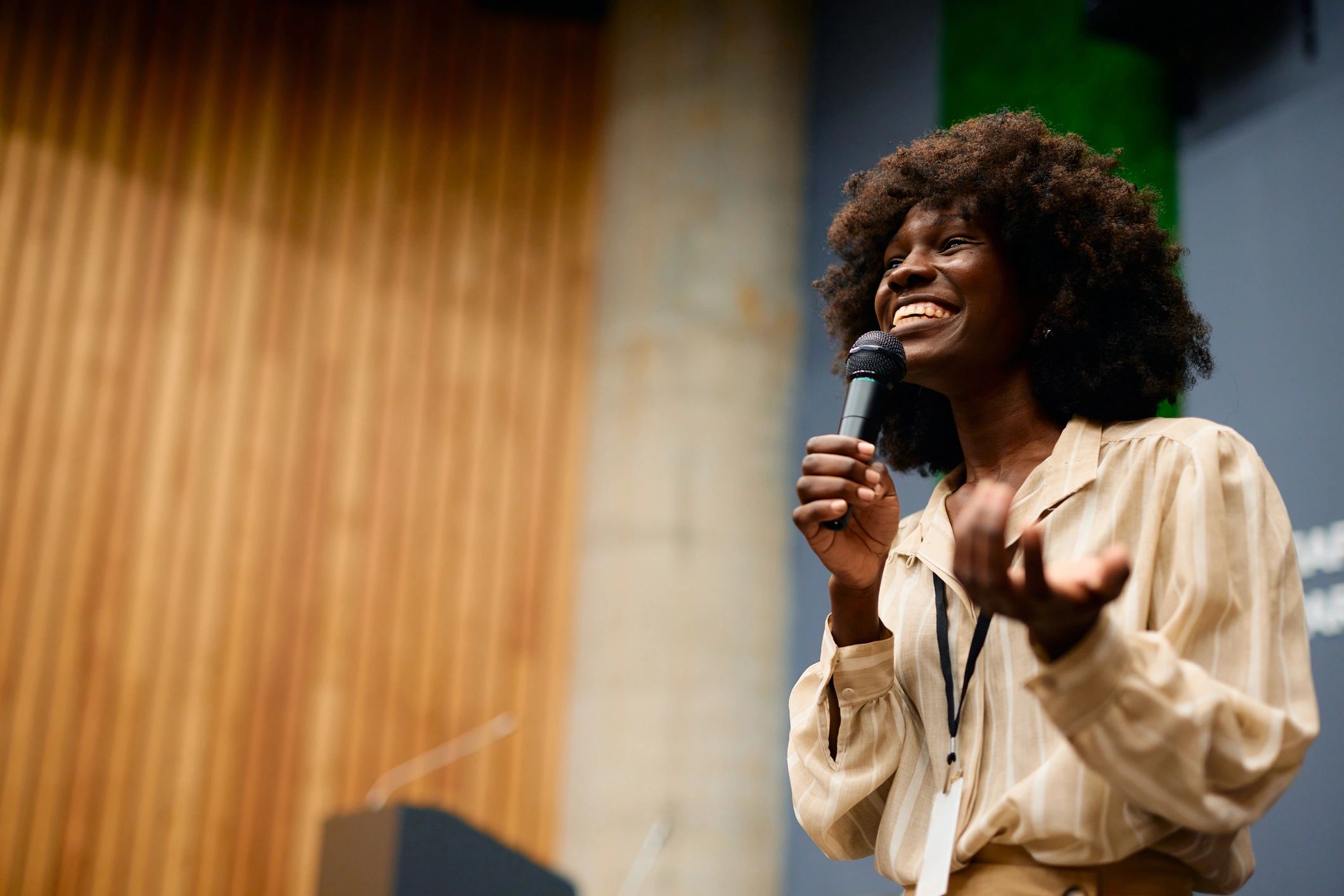 professional speaker on stage