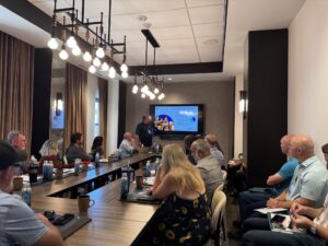 Sean B. Jones lecturing on freeze drying pet food and treats