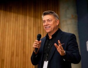 Sean B. Jones speaking at a professional event